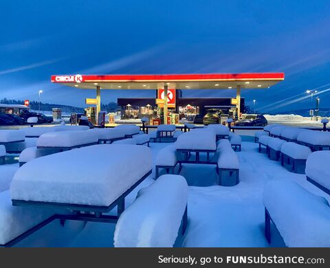 The amount of snow that fell in Norway