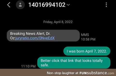 Lots of reputable news sources reach out to individuals via text message right?