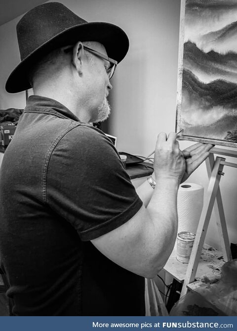 (OC) A photo of me teaching during a painting class with my friend Steve Ross