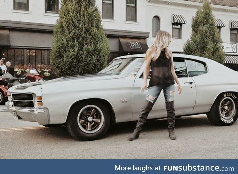 Silver chevelle racecar