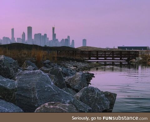 Chicago skyline from northerly island. April 6, 2019