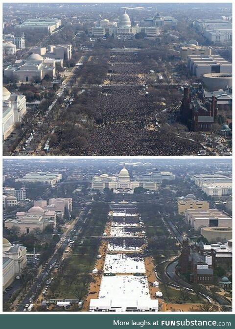 Obama & trump inaugural crowds
