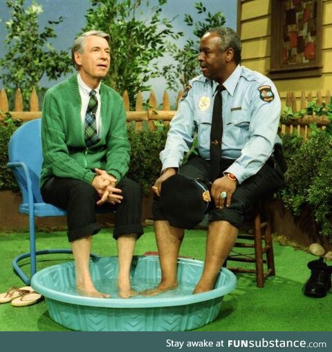 Fred Rogers breaks the color barrier of segregated public swimming pools in 1969