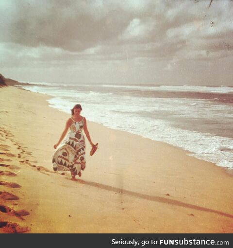 Hawaii in 1977, my late mother, photographed by my late father
