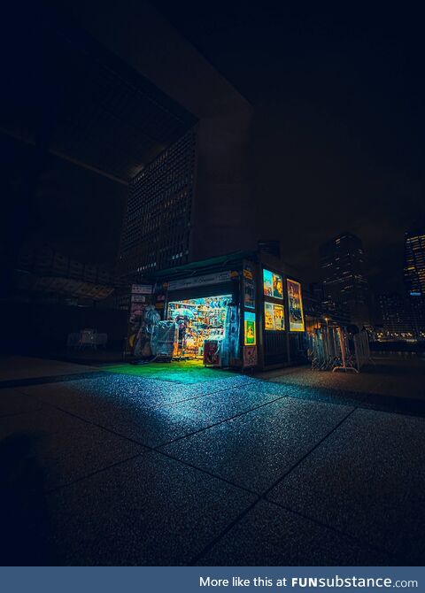 Lonely Kiosk on a Rainy Night [OC]