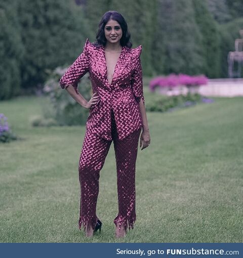 I designed this devilish sequin suit. I can explain why or what for. [OC]