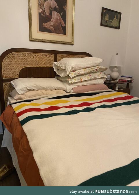 My pillows and her pillows