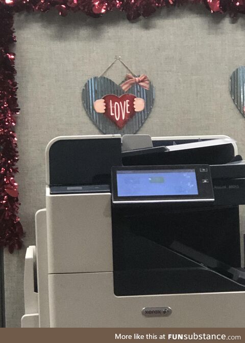 Valentine’s Decoration at the Office…do you see it?