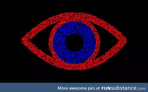 Chromostereopsis eye. For some, the image of the eye doesn't look special, but for others
