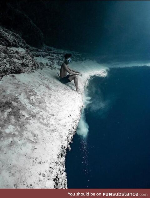 Underwater cliff