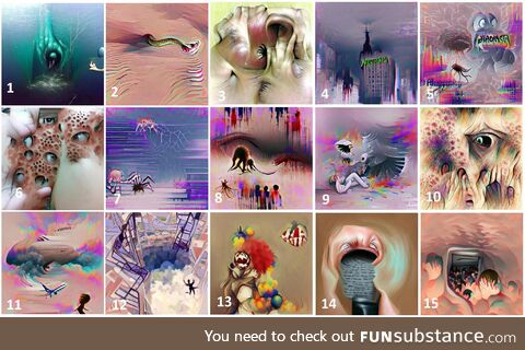 I had an AI generate images of 15 common phobias. Can you guess each one?