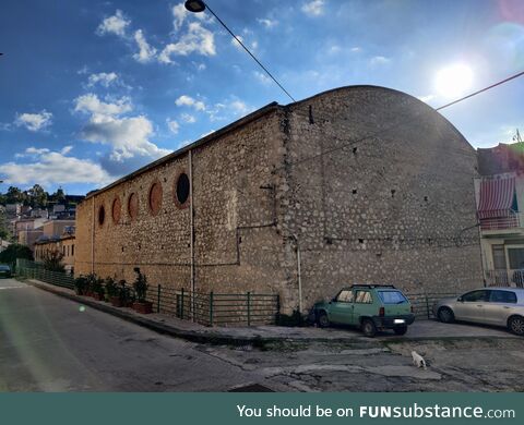An ancient cinema in an almost lost village, Sicily, Italy
