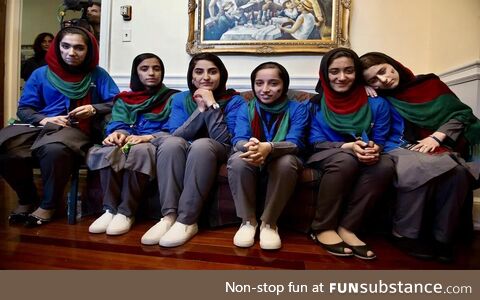 They got out- helped by woman who met the Afghan robotics team in 2019, and they all