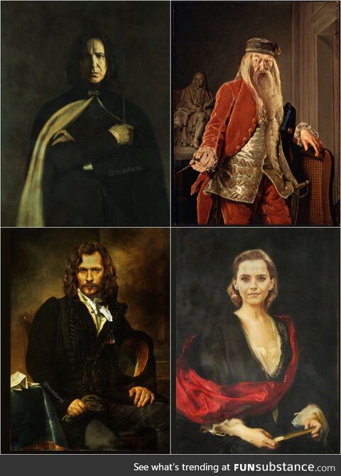 [OC] I like to photoshop old paintings. Here’s some of my Harry Potter characters