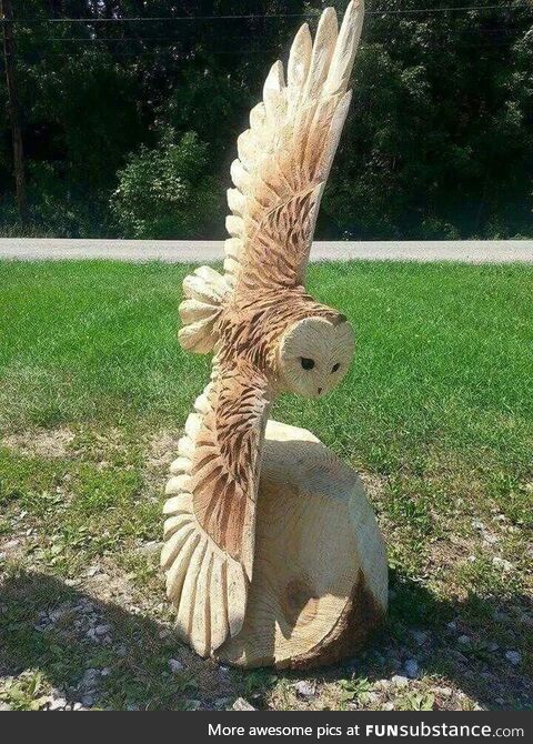 Master of carving created the owl