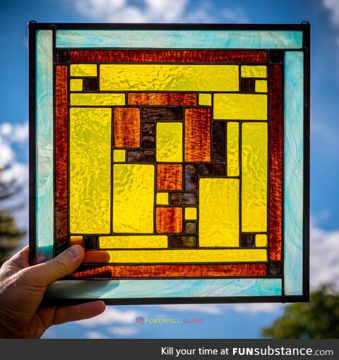 I made a Question Block from Super Mario Brothers out of Stained Glass!