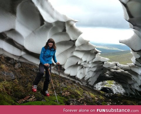 The remains of last winters snow. Carn ban mor, scotland