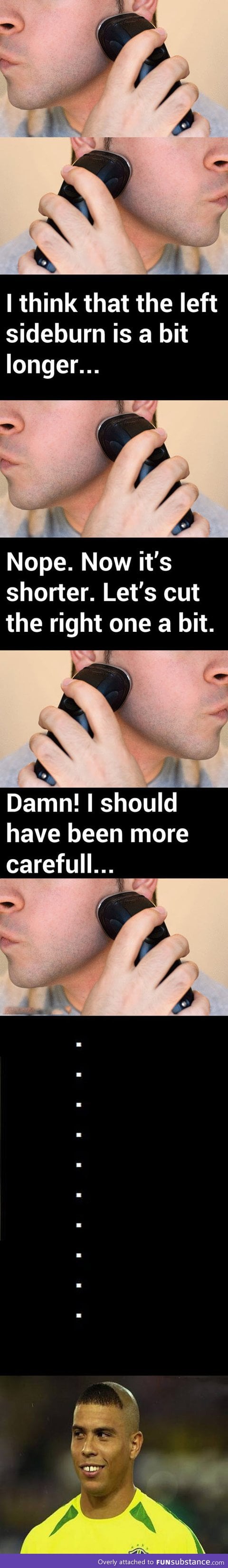 Trimming my sideburns