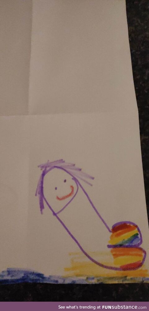 My friend's daughter drew a mermaid at school