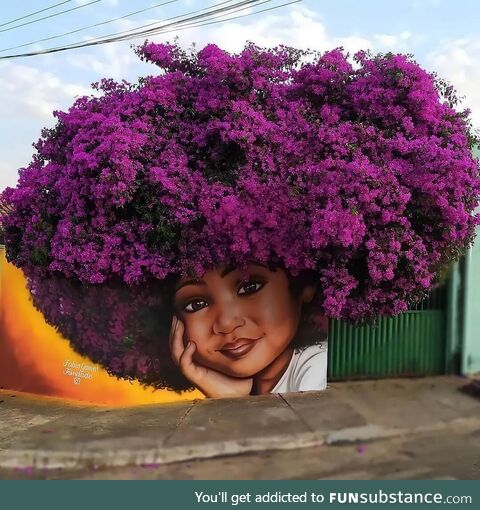 Portraits of women and children wearing the branches of trees as hair