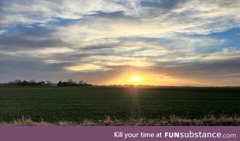 Kansas sunset [oc] [1440×754]