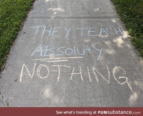 Spotted this chalk graffiti yesterday close to a local school and found it "absoluty"