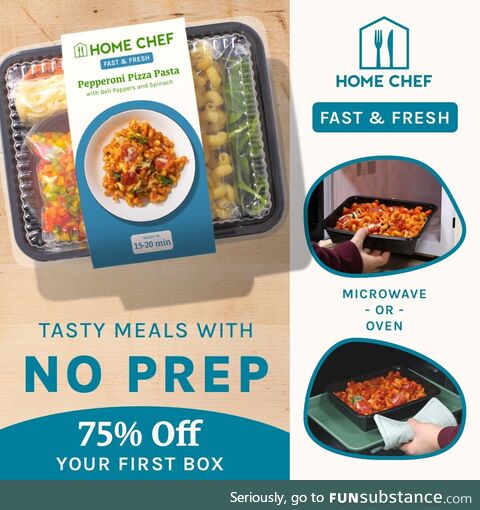 Use code 75 for 75% off your first box! Our Fast & Fresh meals cook in the oven or