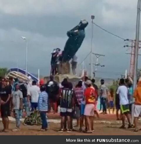 Protesters in Venezuela tear down statue of Hugo Chavez