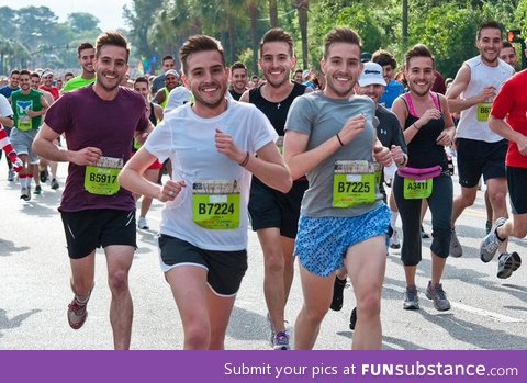 Ridiculously photogenic marathon guy