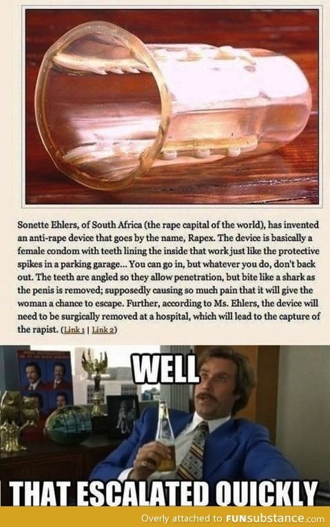 The anti-rape condom