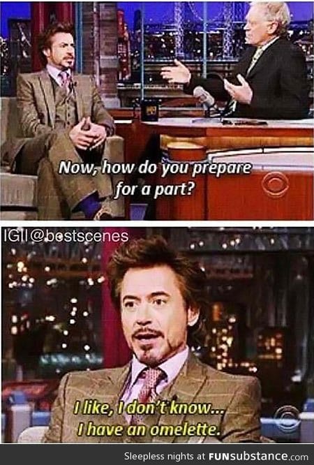 How Robert prepares for a part
