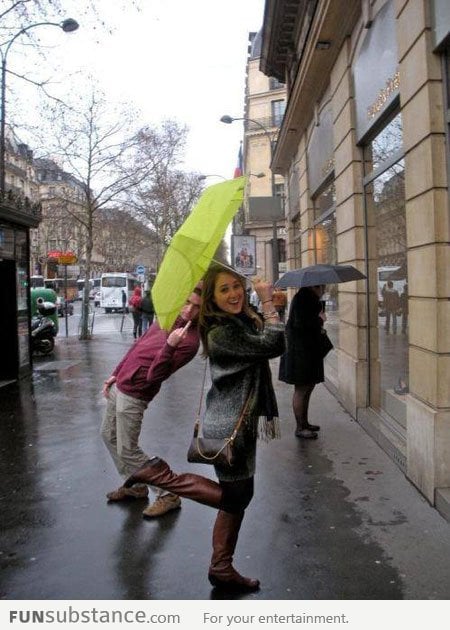 Photobomb in the rain