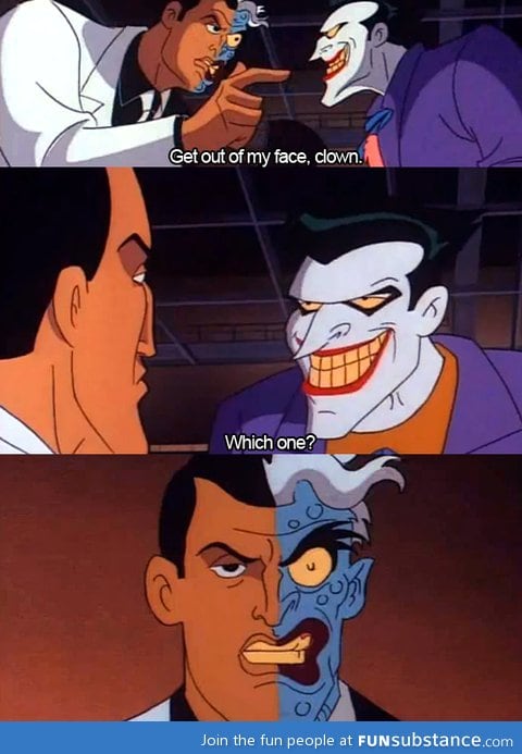 The Joker making a funny