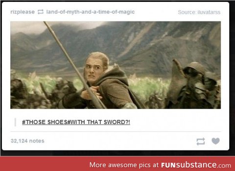 There's no time to diss people's outfits, Legolas!