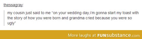 Cousins and weddings