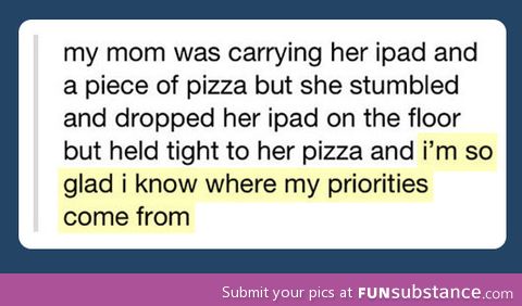 Pizza priorities