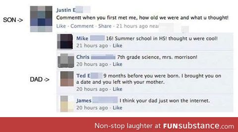 Dad won the internet