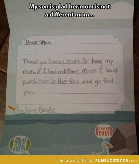 Thanks for being my mom