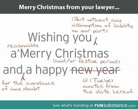 Christmas card from your lawyer