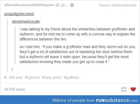 How to tell Gryffindor and Slytherin apart