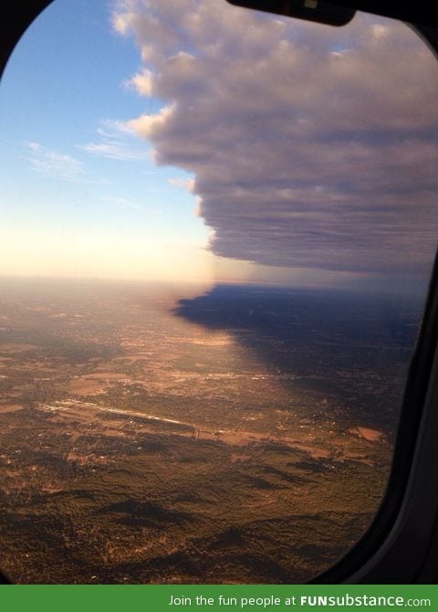 Spotted coming into San Antonio. Beautiful division of cloudy and sunny